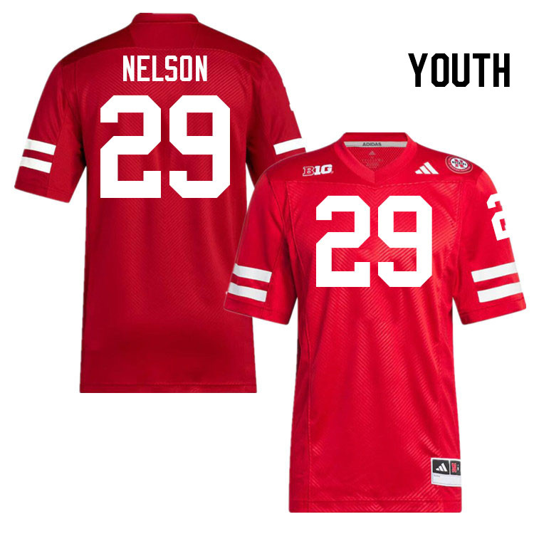 Youth #29 Carter Nelson Nebraska Cornhuskers College Football Jerseys Stitched Sale-Scarlet